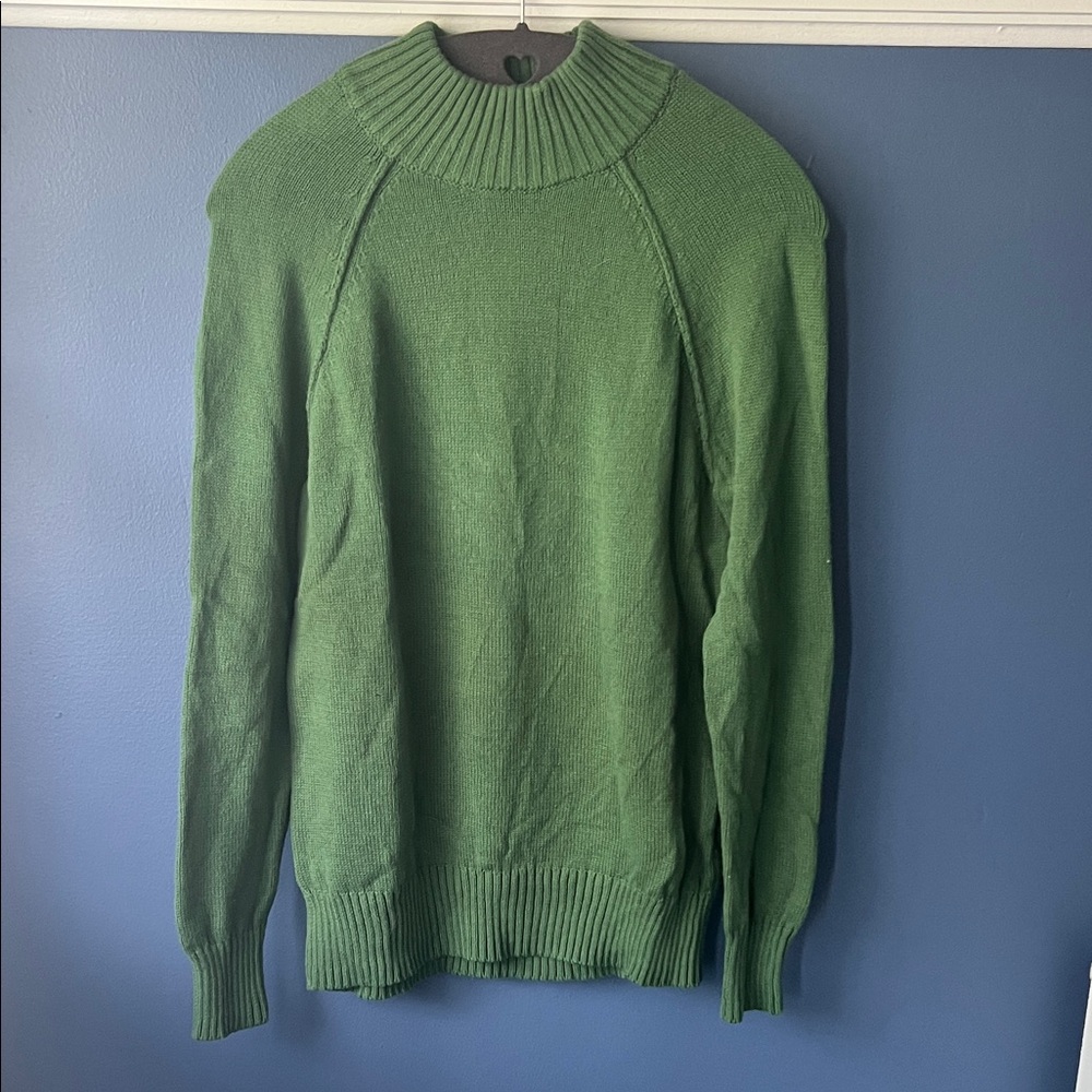 89th & Madison Green Ribbed Turtleneck Sweater
